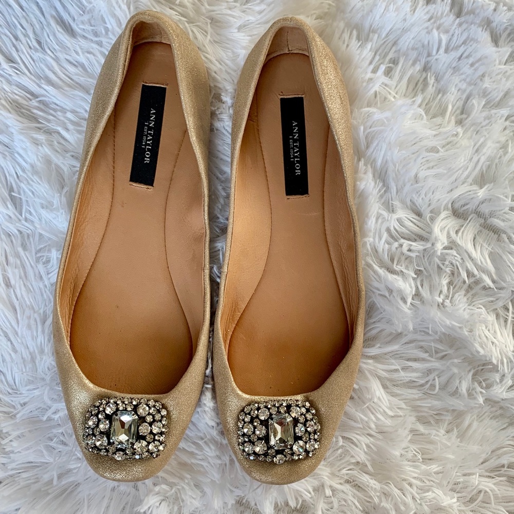 Ann Taylor Silver Ballet Flats